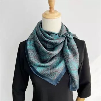 110*110 см квадратный шелковый шарф женский модный принт маленький шейный платок офисный женский пояс для волос носовой платок женский платок шаль шарф 110*110cm
