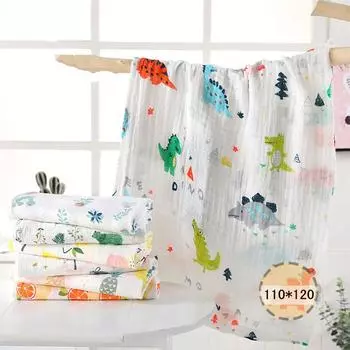 110*120 см муслиновые хлопковые детские пеленки, мягкие одеяла для новорожденных, марлевая накидка для ванной, спальный мешок