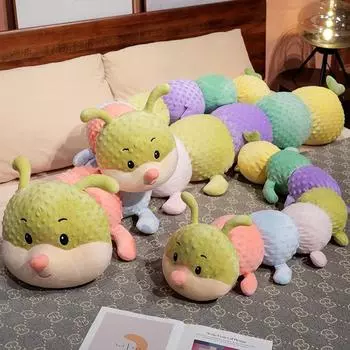 110/130 см мультяшная мягкая красочная гусеница плюшевая игрушка подушка для детей детские мягкие плюшевые игрушки червяк мягкая плюшевая кукла подарок на день рождения 110cm