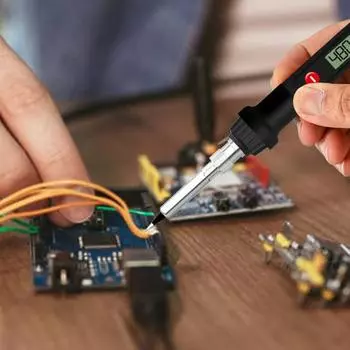 110/220 В электрический паяльник с регулируемой температурой, ремонт, сварка, паяльная паяльная станция, нагревательные наконечники для карандашей, инструмент для мастерской 110v чёрный