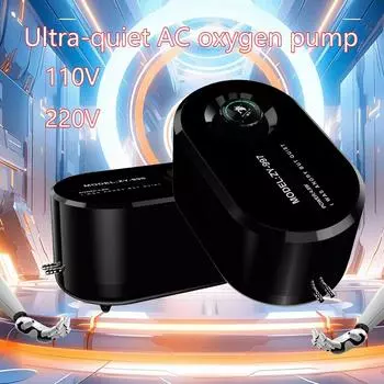 110-220 В сверхтихий 3,8 Вт-4,8 Вт насос кислорода для аквариума большого объема, насос кислорода для рыбоводства, аквариумный насос с двумя отверстиями 220V-50HZ EU plug