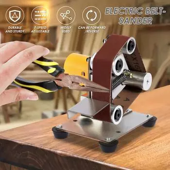 110-220v Mini Electric Belt Sander 7-Speed Adjustable Speed Bench Grinder Sanding Machine for Grinding Metal Wood Acrylic