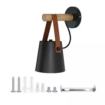 110-240 В Внутренний светодиодный настенный светильник Деревянный Бра Лампа для спальни Гостиной Коридора Черный чёрный