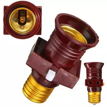 110-250 В E27 патрон для лампочки с винтовым цоколем, конвертируемый в с цоколем для выключателя, новый