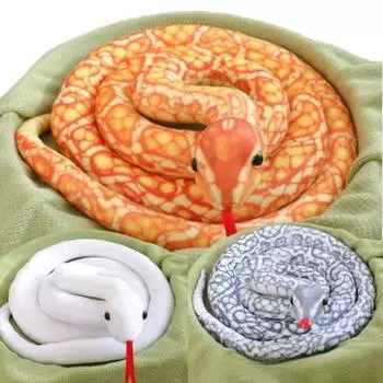 110-310 см имитация питона плюшевая игрушка кукла рептилия белый зеленый серебристый черный красивый узор змея плюшевая кукла украшение для дома about 110cm