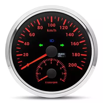 110 мм автоматический спидометр тахометр 2 в 1 цифровой датчик скорости с GPS антенной 0 ~ 8000 об / мин автомобильный одометр об / мин тахометр счетчик моточасов км / ч / миль / ч