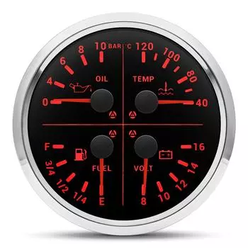 110 мм автомобильный лодочный датчик цифровой вольтметр вольтметр давление масла температура воды указатель уровня топлива с предупреждающей лампой для датчика 0-190 Ом