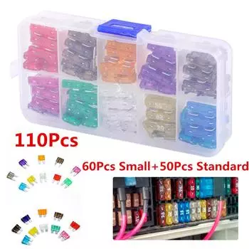 110 шт./компл. автомобильный предохранитель 2/3/5/7,5/10/15/20/25/30/35AMP универсальный для автомобиля внедорожника