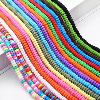 110 шт./пакет 7x4 мм плоские круглые бусины из полимерной смолы и глины, диск, свободная прокладка, бусины ручной работы для изготовления ювелирных изделий своими руками, браслеты, ожерелья, поделки 39 см/15