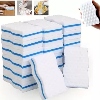 110 штук белой волшебной губки для стен, ванной, кухни, пола, стен, окон, волшебный ластик, чистящие средства