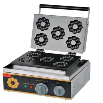 110 В 220 В 1550 Вт антипригарная коммерческая машина для приготовления сливовых пончиков, машина для приготовления сливовых хрустящих пончиков, 5 шт. вафельная машина, пекарь для пончиков