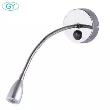 110 В 220 В 1 Вт/3 Вт светодиодный точечный светильник прикроватная лампа для чтения настенные светильники ночник гибкий трубчатый выключатель зеркало свет шланг гибкий регулируемый 1W&3000K warm white