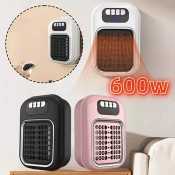 110 В/220 В портативный обогреватель 600 Вт с дистанционным управлением, мини-электрический обогреватель с вентилятором, настенная отопительная печь, зимняя бытовая техника 220V EU
