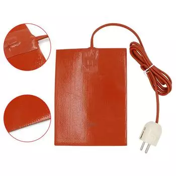 110 В 220 В силиконовый нагревательный коврик квадратный резиновый нагревательный коврик подогреваемая плита гибкая водонепроницаемая нагревательная подставка для масляного бака двигателя вилка ЕС/США