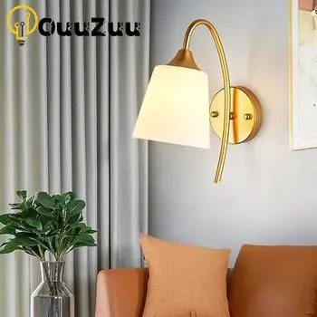 110 В 220 В современный светодиодный настенный светильник в скандинавском стиле, стеклянный шар, настенные светильники, коридор, спальня, прикроватная тумбочка, гостиная, лестница, балкон, бра Flat mouth