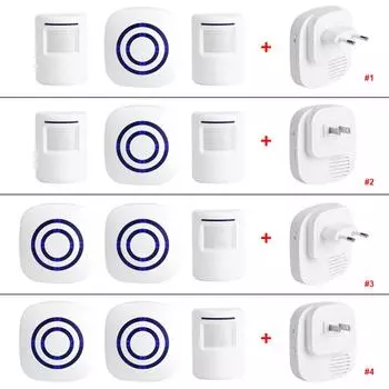 110 В-240 В беспроводной дверной звонок PIR инфракрасный датчик движения детектор входной двери звонок сигнализация с приемником и передатчиком вилка ЕС/США Популярный