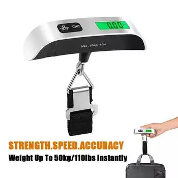 110lb/50kg Portable Scale Digital LCD Display Electronic Luggage Hanging Suitcase Travel Weighs Baggage Bag Weight Scale