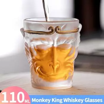 110ml Monkey King Whiskey Glasses Chinese Style Monkey King Whiskey Glass Cup Creative Sun Wukong Kung Fu Tea Cup Home Drinkware 110ml золотой
