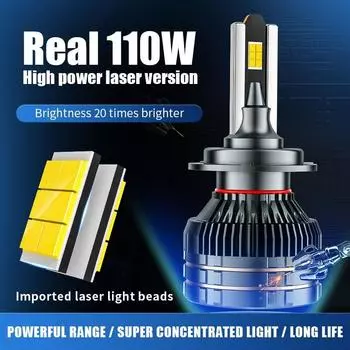 110W H7 H4 Car Headlight Bulbs LED H11 Canbus Super Bright H19012 LED 6000K Double Copper Tube Auto Headlamp H1 белый