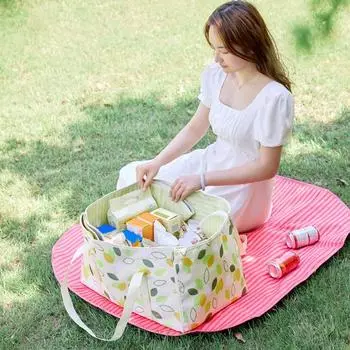 110x90 см коврик для пикника на открытом воздухе сумка через плечо ткань Оксфорд водонепроницаемый песчаный пляжный плед портативный красный