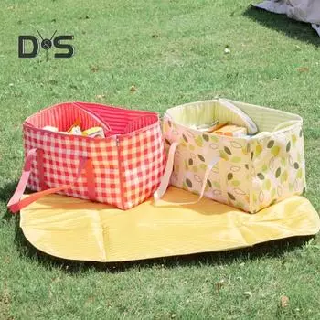 110x90 см коврик для пикника на открытом воздухе сумка из ткани Оксфорд водонепроницаемый песчаный пляжный плед портативный складной 2-в-1 кемпинговый влагостойкий коврик для хранения светло-зеленый
