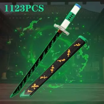 1123PCS самурайский меч строительные блоки аниме оружие ниндзя модель сборка кирпичи мальчики игрушка идея настольные украшения детские игрушки подарки