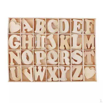 112 деревянных фигурок, буквы алфавита, украшения для игрушек для творчества Natural