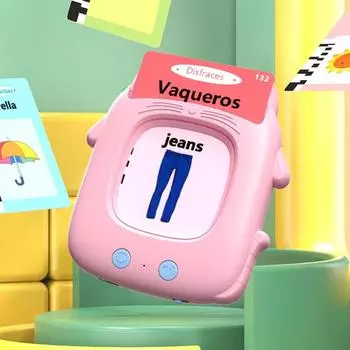 112 Карт Электронные Карточки Книга Раннее Обучающие Говорящие Флеш-Карточки Сенсорные Игрушки розовый