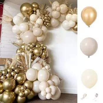 112 шт., арка из воздушных шаров из белого золота, металлическая, золотисто-белая, матовая, песочная, гирлянда из воздушных шаров в стиле бохо на день рождения, украшение для детского душа