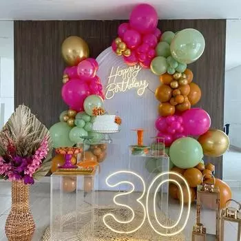 113 шт. ретро цветной воздушный шар, комбинированный набор золотых и оранжевых воздушных шаров, 10-дюймовый латексный шар, подходящий для украшения комнаты на день рождения