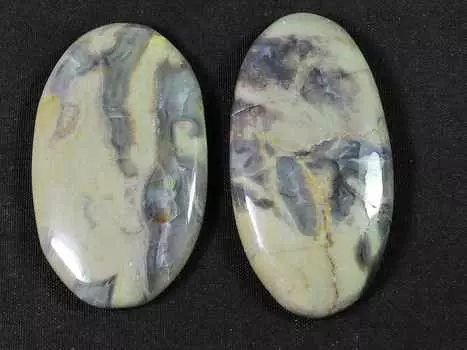 113Cts. Натуральная кофейная яшма, 2 шт., овальный кабошон, драгоценный камень, 41–45 мм, RQ-1441