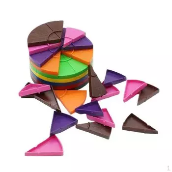 114 штук дробных кругов, тарелка, настольные игры, математика, образовательное обучение