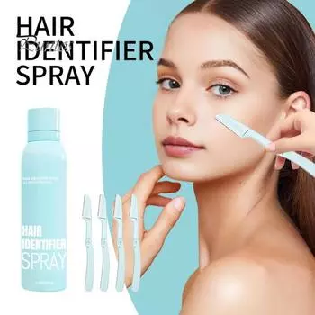 114G Спрей для идентификации волос с триммером для бровей Натуральные растения Увлажняющий спрей для бритья лица для дермапланирования Мужчины Женщины Идентификация волос на коже лица и тела 1pc