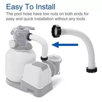 11535 Шланг насоса для бассейна 16 дюймов Шланг для плавательного бассейна Соединительный шланг Запасная часть для насосов песчаного фильтра для бассейна Системы соленой воды белый