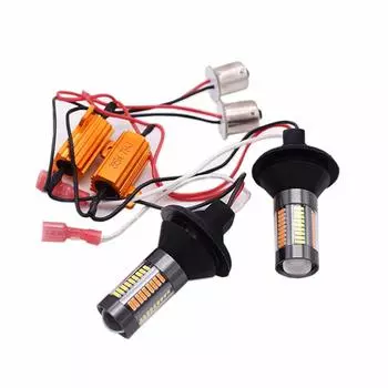 1156 BAU15S LED 4014 66SMD DRL белый поворот желтый Лампа указателя поворота Без ошибок Canbus с резистором