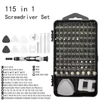 115 in 1 Computer Repair Kit Magnetic Laptop Screwdriver Kit Precision Screwdriver Set Small Impact Screw Driver Set with Case
