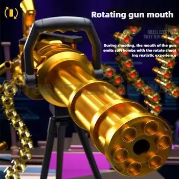 115 см игрушечный пистолет большой электрический муляж пистолет мягкий выброс пуль EVA пистолет DIY самостоятельная сборка тактический пулемет Гатлинга игрушка рождественский подарок