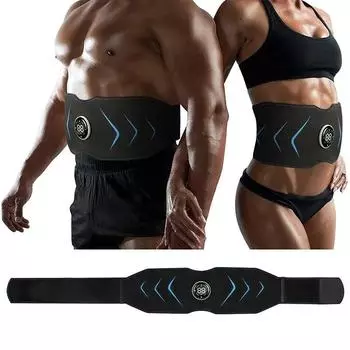 115 см стимулятор мышц живота EMS пояс для похудения умный вибрационный фитнес-массажер тренажер для пресса для похудения талии чёрный