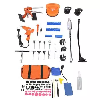 118 шт. набор инструментов для ремонта вмятин без покраски, регулируемая ширина, оранжевый подъемник, набор для удаления вмятин для автомобиля