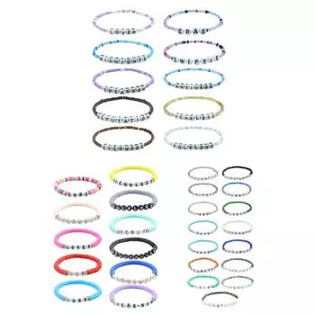 11.10.15 шт. красочные браслеты дружбы с глиняными бусинами для фанатов Тейлор Свифт, альбомные браслеты в стиле бохо для девочек-подростков, сувениры для вечеринок 11pcs