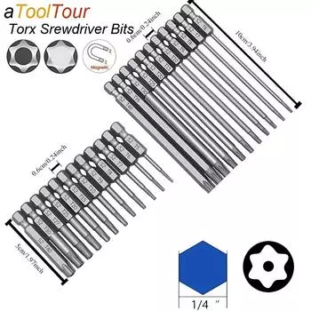 11/12Pcs 1/4 Hex Bits Driver Tamper Proof Security Drill Magnetic Bit Set Torx Screwdriver Flat Head High Quality 50/100mm 1 Set