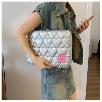 11/13/15 дюймов Универсальный чехол для планшета для девушки Милый шикарный сердечный корейский чехол для ПК для Xiaomi Huawei Ipad Портативный протектор планшетов S серебряный