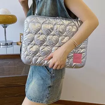 11/13/15 дюймов Универсальный чехол для планшета для девушки Милый шикарный сердечный корейский чехол для ПК для Xiaomi Huawei Ipad Портативный протектор планшетов S серебряный