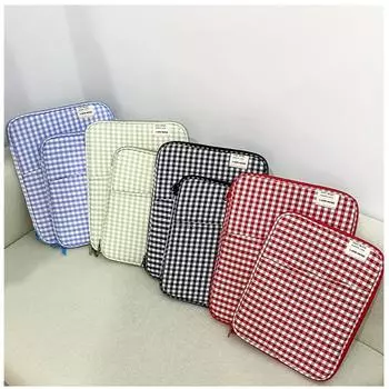 11 13-дюймовый универсальный чехол для планшета Ins модный корейский клетчатый чехол для ПК для Xiaomi Huawei Ipad большая вместительная сумка для канцелярских принадлежностей 11 inch красный