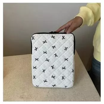 11 14-дюймовый Ins Chic Sweet Tablet Case для Xiaomi Huawei Ipad Корейская мода Черный горошек бант ПК сумка для хранения портативный ноутбук сумка S белый