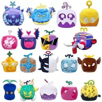 11-15 см Blox Fruits Anime Game Мягкая игрушка Фруктовый леопардовый узор Коробка с плюшевыми игрушками Мягкая игрушка с фруктами Рождественский подарок для детей