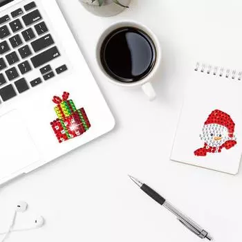 11/17/18/20/21/24PCS Snowman Christmas Gem Art DIY Craft Kit Gnome Diamond Painting Sticker Cartoon Diamond Sticker for Kid Gift