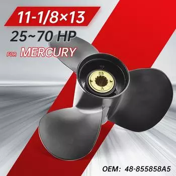 11 1/8x13 для Mercury Marine 25 30 35 40 45 50 55 60 70 л.с. подвесной винт 48-855858A5 гребной винт лодочного мотора 3 лезвия 13 шлицевой зуб