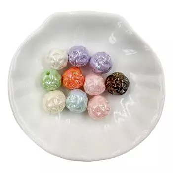 11,1 мм, 10 шт., модные акриловые бусины, пряжа, шарик, аксессуары ручной работы, браслеты «сделай сам», ожерелье, изготовление ювелирных изделий для брелока About 11.1mm 10Pcs белый