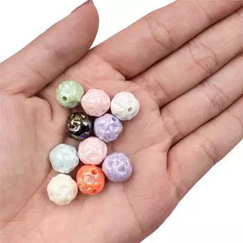 11,1 мм, 10 шт., модные акриловые бусины, пряжа, шарик, аксессуары ручной работы, браслеты «сделай сам», ожерелье, изготовление ювелирных изделий для брелока About 11.1mm 10Pcs чёрный